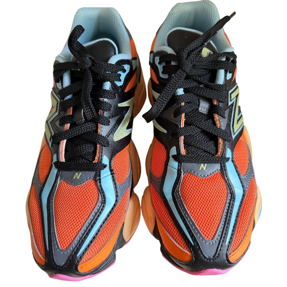 New Balance 9060 Orange Blue Chunky Sneakers Running Shoes Women 8 *Worn Once*